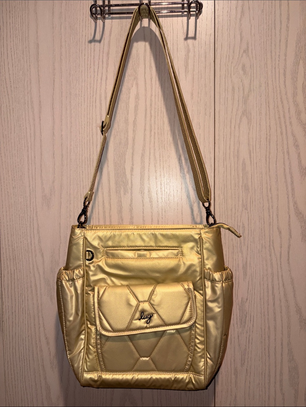 lug Metallic Gold Quilted Shoulder Bag NWOT